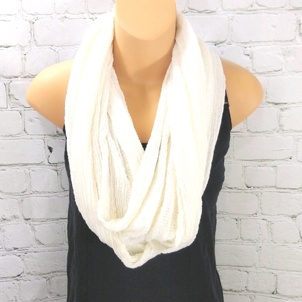 3/$15 Ivory colored gauze infinity scarf